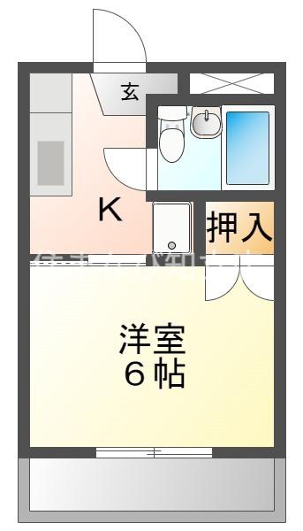 シャトレベール青山(1K/4階)の間取り写真