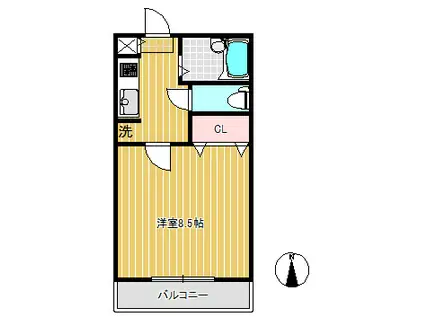 サンライト・12(1K/3階)の間取り写真