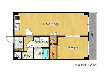 ハイム88E棟(1LDK/2階)の間取り写真