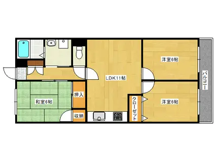 ハイムN 3(3LDK/3階)の間取り写真