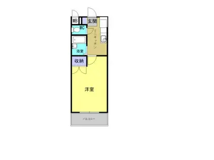 パークスショーワ(1K/1階)の間取り写真