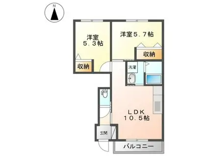 ロココ・モダン舞高(2LDK/1階)の間取り写真