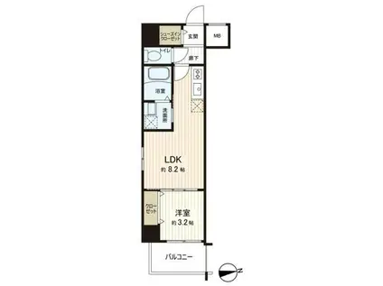 メイクス京橋川(1LDK/5階)の間取り写真