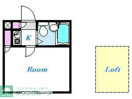 Kハイム2(1K/1階)の間取り写真