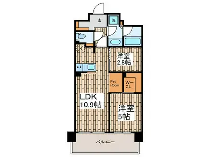 ブランシエスタ西馬込(2LDK/2階)の間取り写真