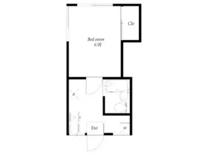 エスコーポ(1K/1階)の間取り写真