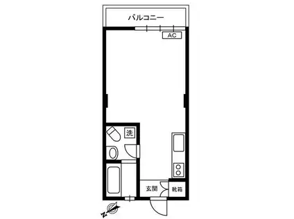 赤坂桧町レジデンス(ワンルーム/3階)の間取り写真