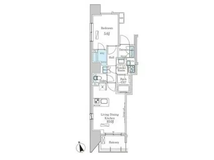 パークアクシス築地(1LDK/10階)の間取り写真