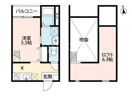 CASTILLO いのはな(ワンルーム/1階)の間取り写真