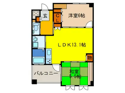 アビタシオンさくら(2LDK/1階)の間取り写真