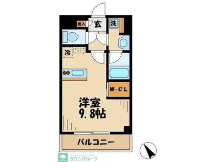 メルヴェイユ(1K/1階)の間取り写真