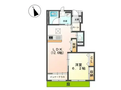 セレッソ(1LDK/1階)の間取り写真