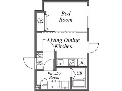 ユーレジデンス下北沢(1DK/3階)の間取り写真