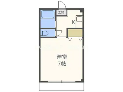 シャルマンリバー(ワンルーム/1階)の間取り写真