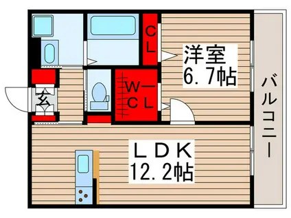 PLUSLIN GARDEN(1LDK/2階)の間取り写真
