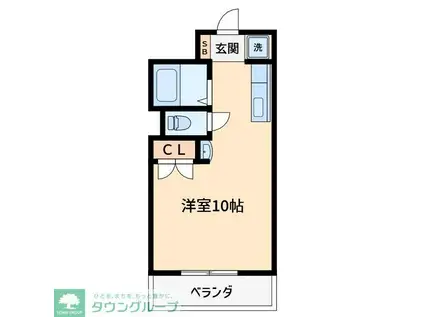 グランベール1号館(ワンルーム/2階)の間取り写真