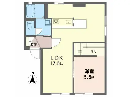 ドミール・ドゥ(1LDK/1階)の間取り写真