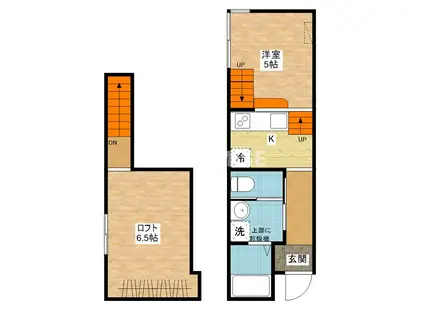 シジエム(1SK/1階)の間取り写真