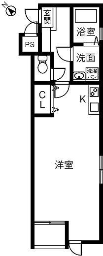 楠木の森(ワンルーム/3階)の間取り写真