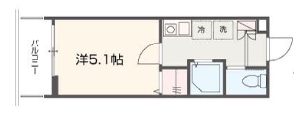 MELLAS武蔵浦和(1K/3階)の間取り写真