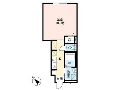 メゾンドプルーン北山(1K/1階)の間取り写真