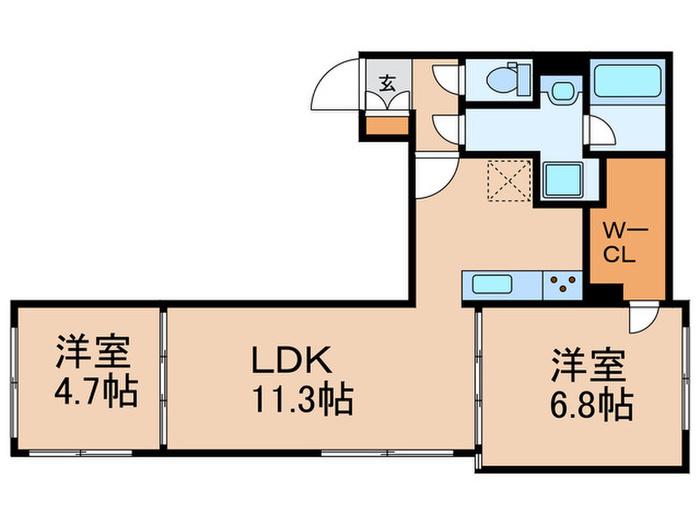 FARE目白(2LDK/1階)の間取り写真