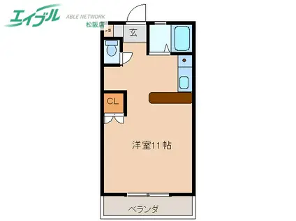 丸井ビル(ワンルーム/3階)の間取り写真