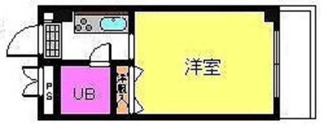 クレストコート(1K/2階)の間取り写真