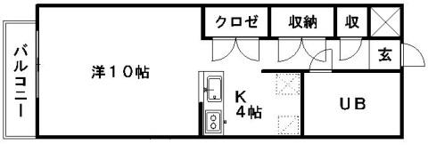 ジョイフルロック(ワンルーム/3階)の間取り写真