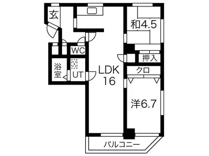 アビタマルフク(2LDK/3階)の間取り写真