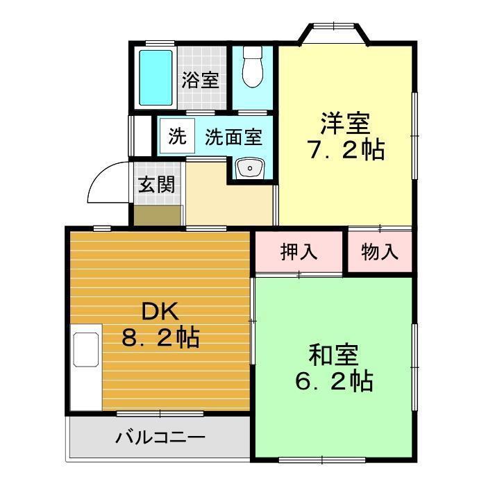 ヴァンヴェール(2DK/2階)の間取り写真