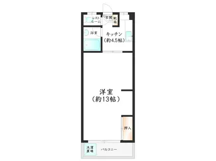第18東那珂IR BLD(1K/3階)の間取り写真