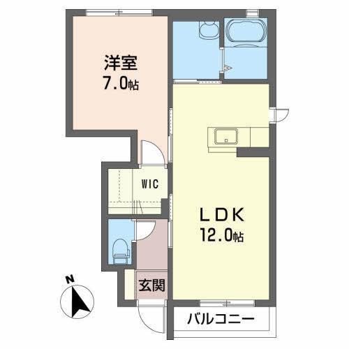 ブランフルールA(1LDK/1階)の間取り写真