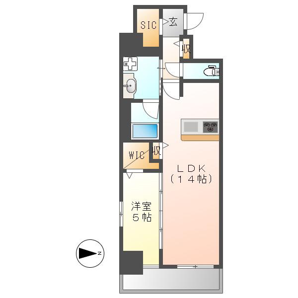 LAA KEA 徳川(1LDK/3階)の間取り写真