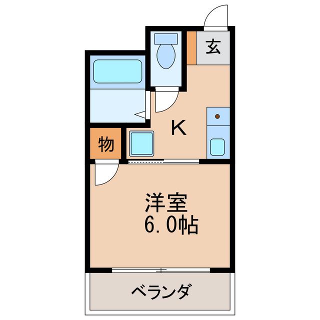 シティハイツ名城I(1K/3階)の間取り写真