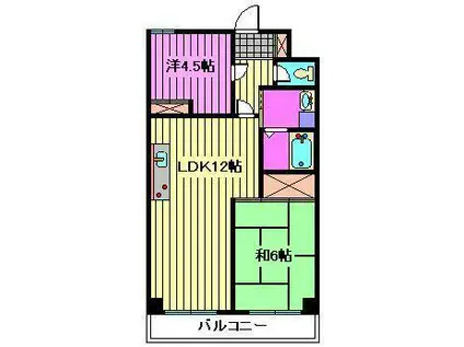 ホワイトパレス大宮(2LDK/4階)の間取り写真