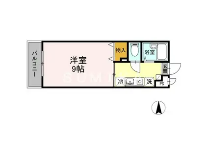 森ビル(1K/4階)の間取り写真