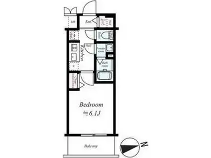 ララプレイス難波メティス(1K/9階)の間取り写真