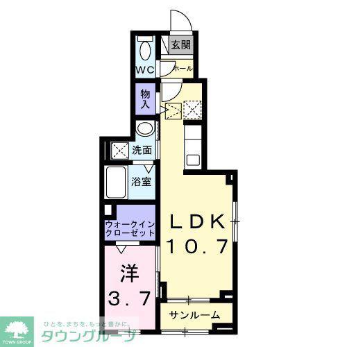 カーサルーチェ(1LDK/1階)の間取り写真