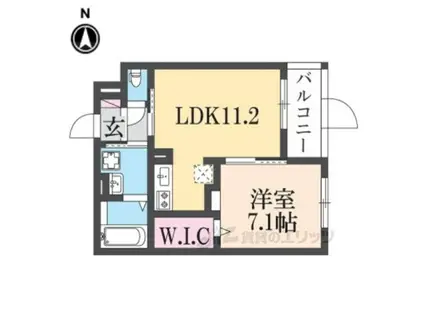 シャルマン唐橋南Ⅱ(1LDK/2階)の間取り写真