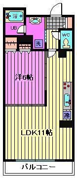 ドゥーエ大宮(1LDK/4階)の間取り写真
