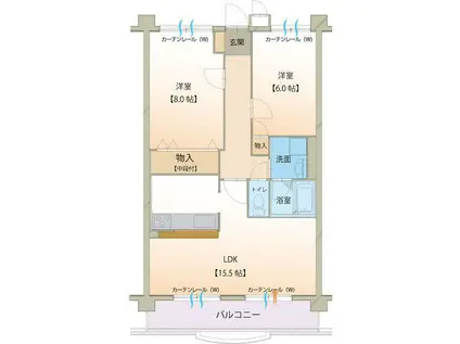 フロレスタ(2LDK/2階)の間取り写真