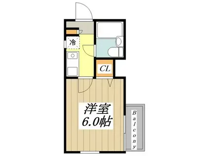 OZ弐番街(1K/1階)の間取り写真