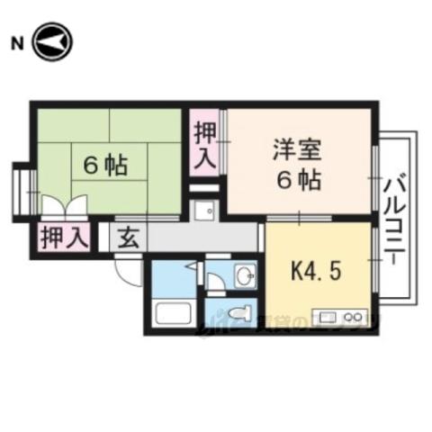 モンベール洛西(2DK/2階)の間取り写真