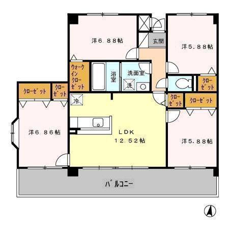 グランディル山王(4LDK/2階)の間取り写真
