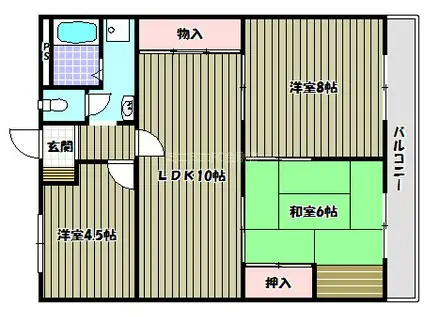 ロイヤルハイツ(3LDK/2階)の間取り写真