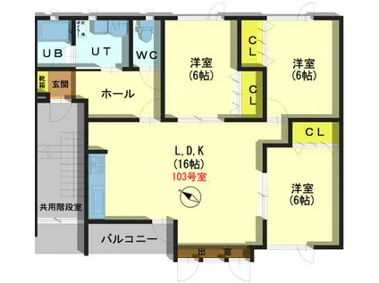 プラムマート末永6(3LDK/1階)の間取り写真