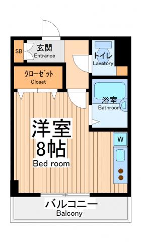グランディオエスケー(ワンルーム/3階)の間取り写真