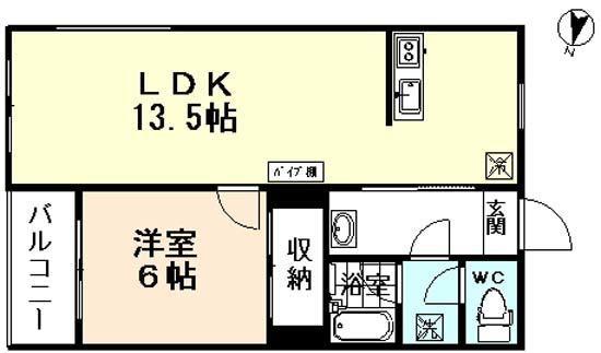 エルナード大泉(1LDK/1階)の間取り写真