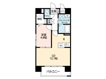 シャルム光の森(1LDK/5階)の間取り写真